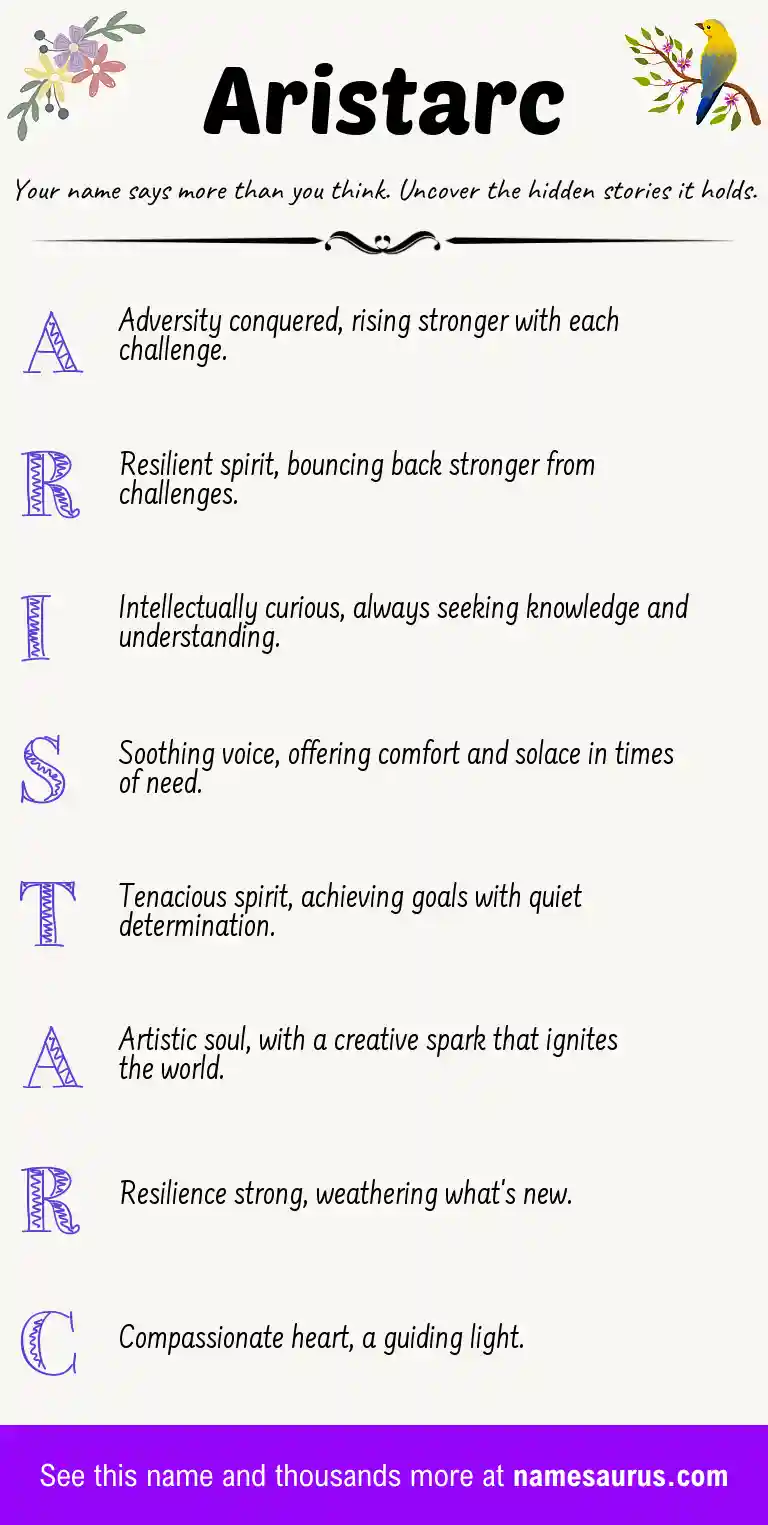 Acrostic poem about Aristarc.