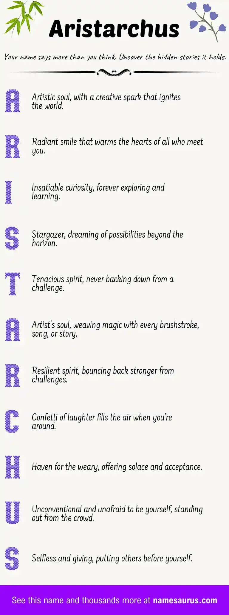 Acrostic poem about Aristarchus.