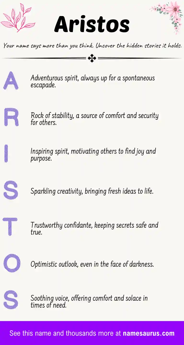 Acrostic poem about Aristos.