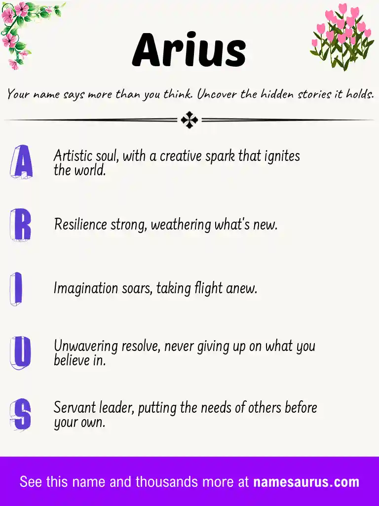 Acrostic poem about Arius.