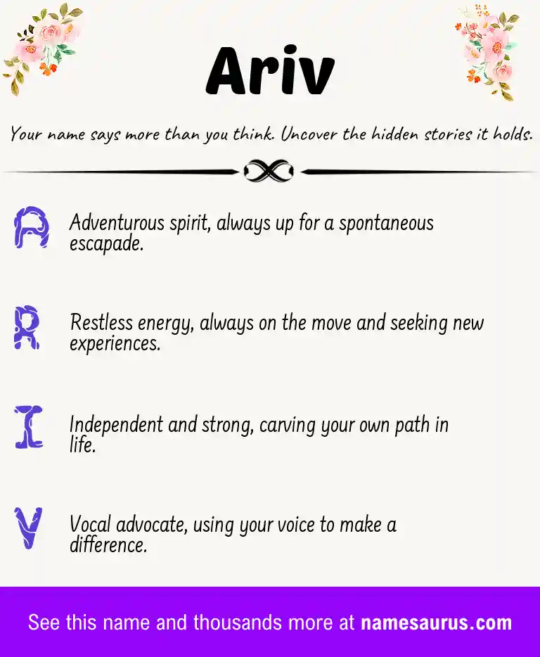 Acrostic poem about Ariv.