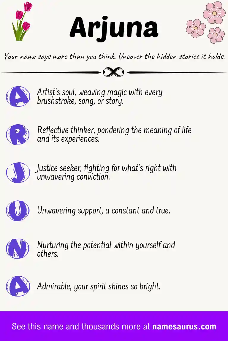 Acrostic poem about Arjuna.