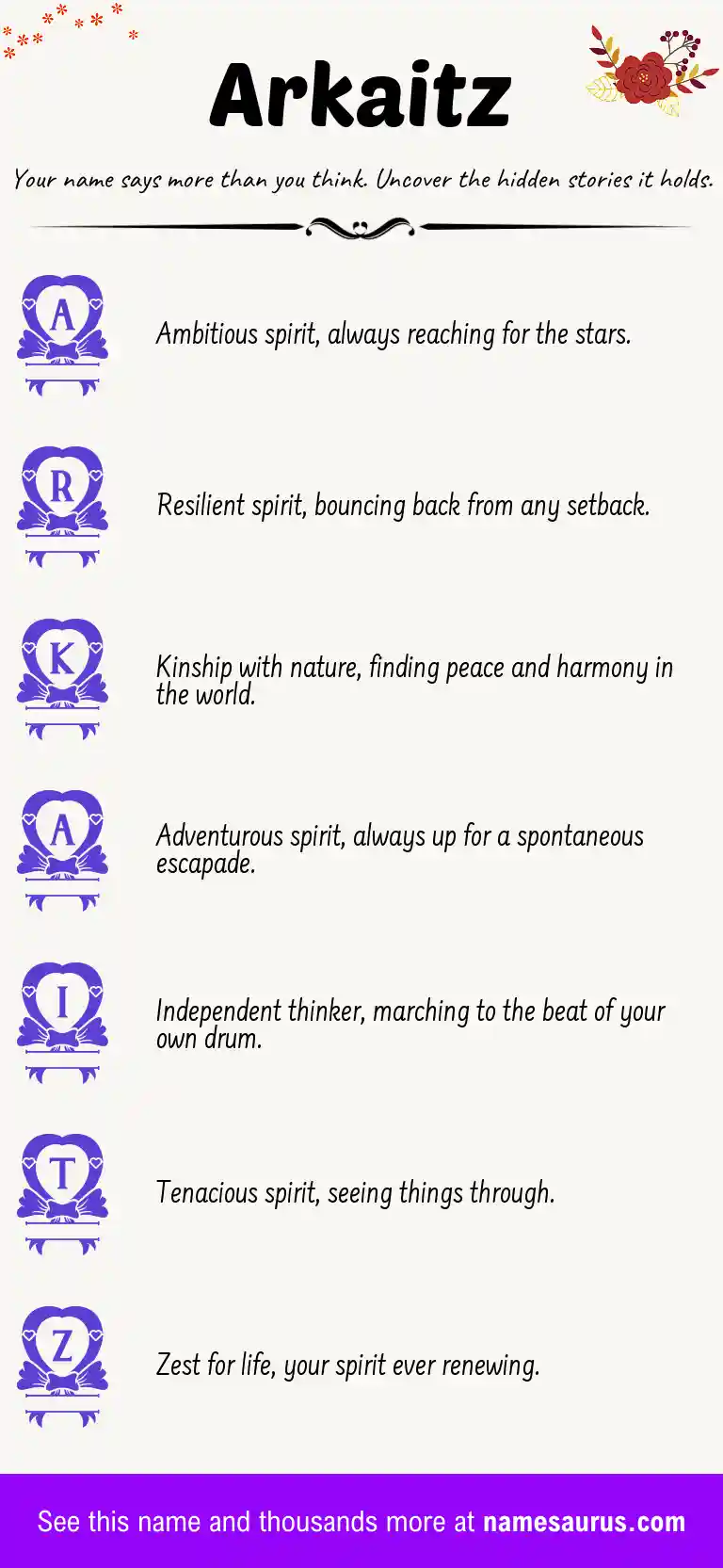 Acrostic poem about Arkaitz.