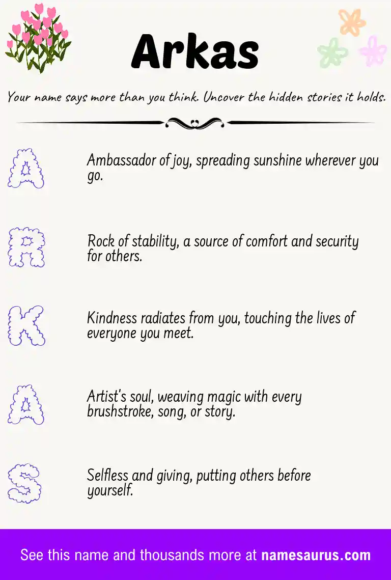 Acrostic poem about Arkas.