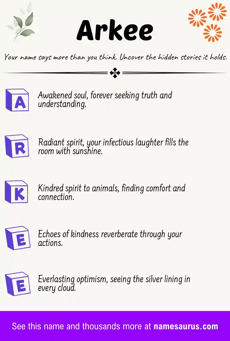 Acrostic poem about Arkee.