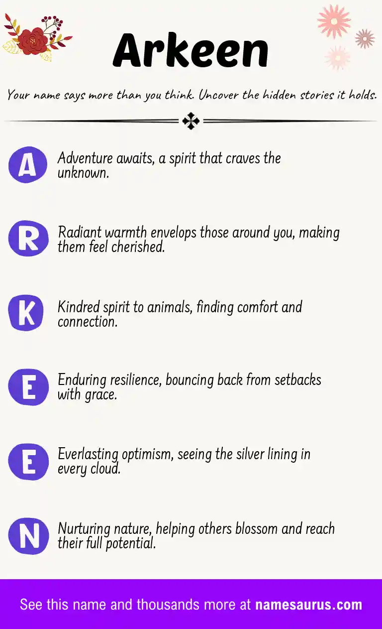 Acrostic poem about Arkeen.