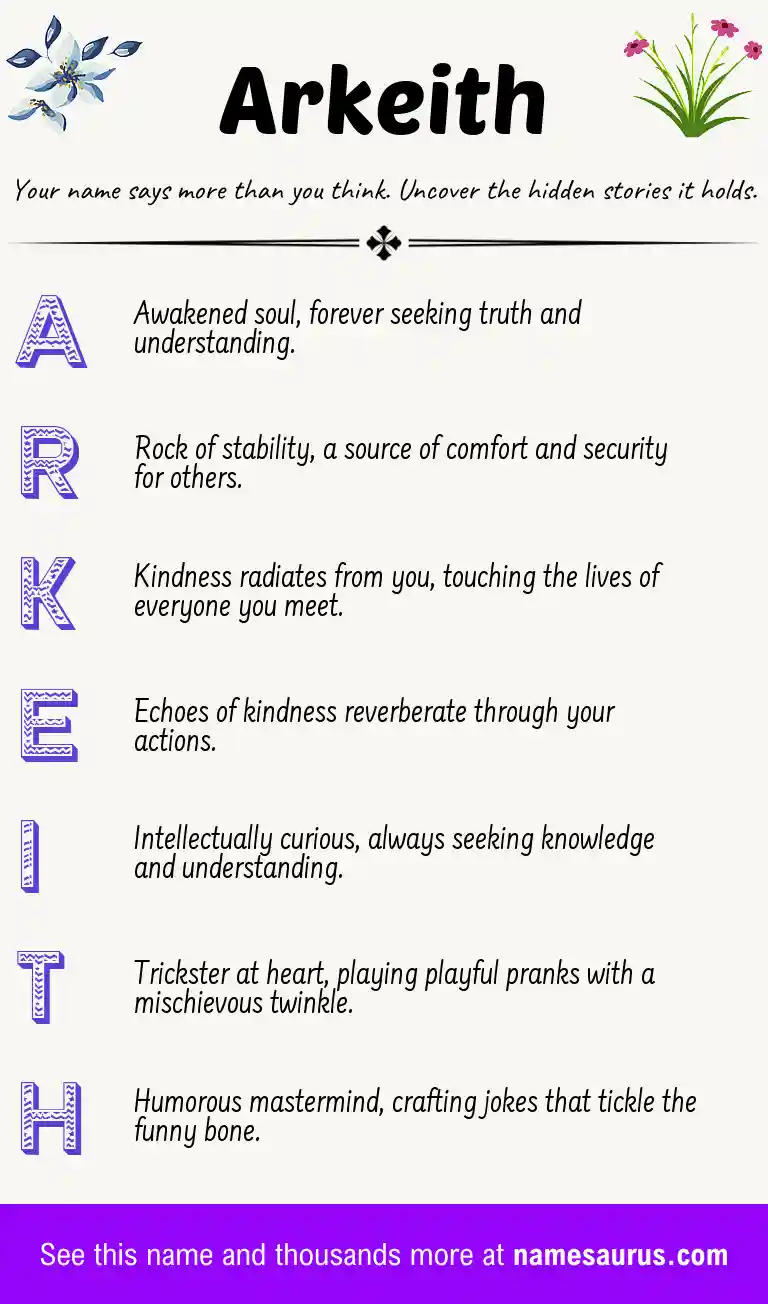 Acrostic poem about Arkeith.