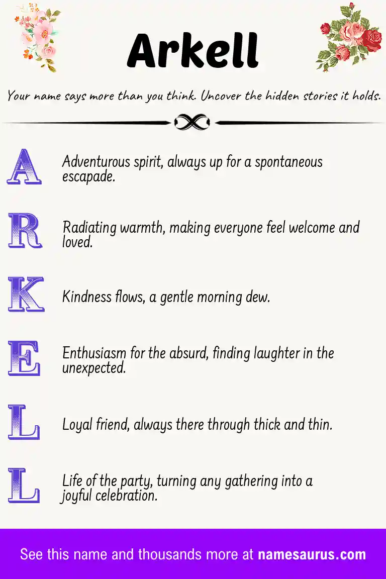 Acrostic poem about Arkell.