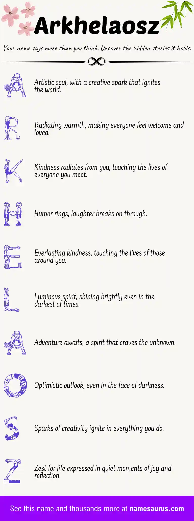 Acrostic poem about Arkhelaosz.