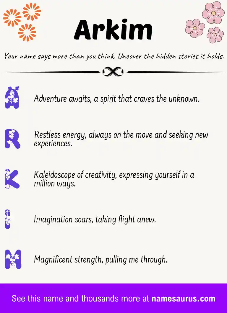 Acrostic poem about Arkim.