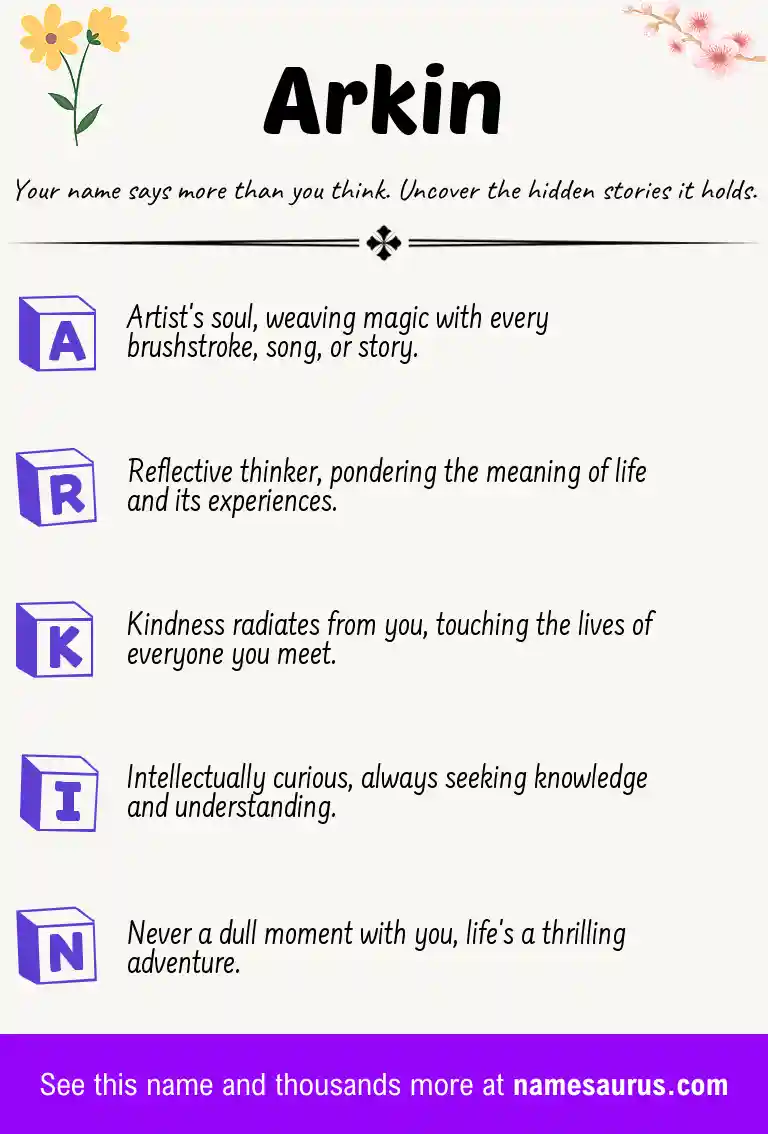 Acrostic poem about Arkin.