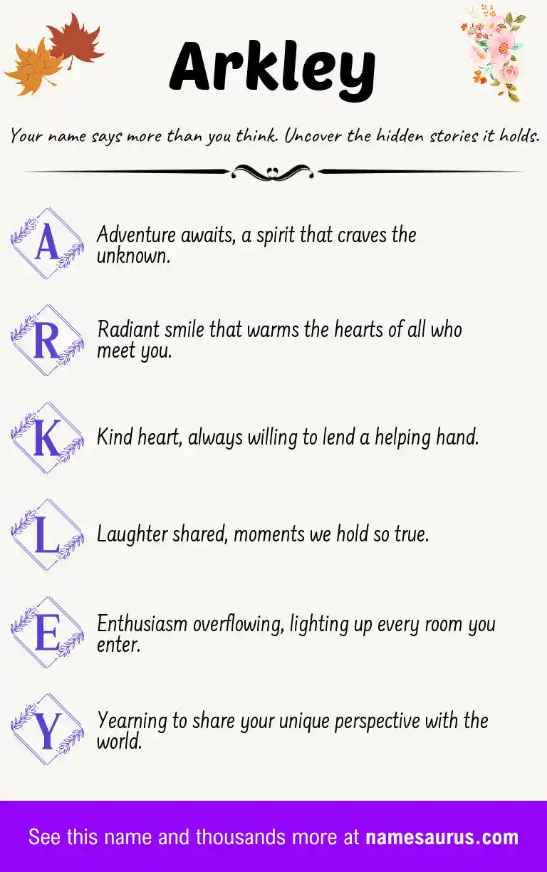 Acrostic poem about Arkley.