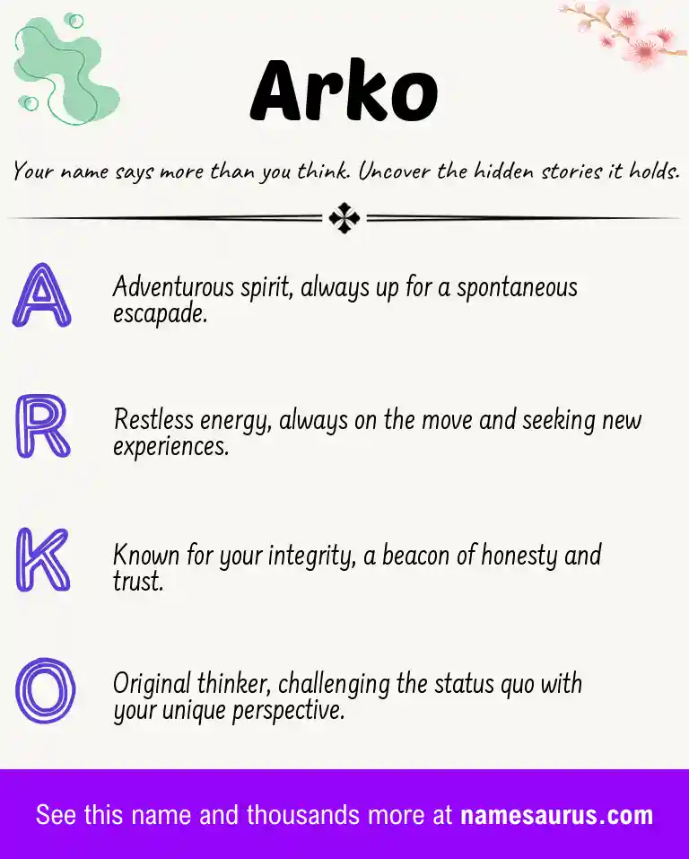 Acrostic poem about Arko.