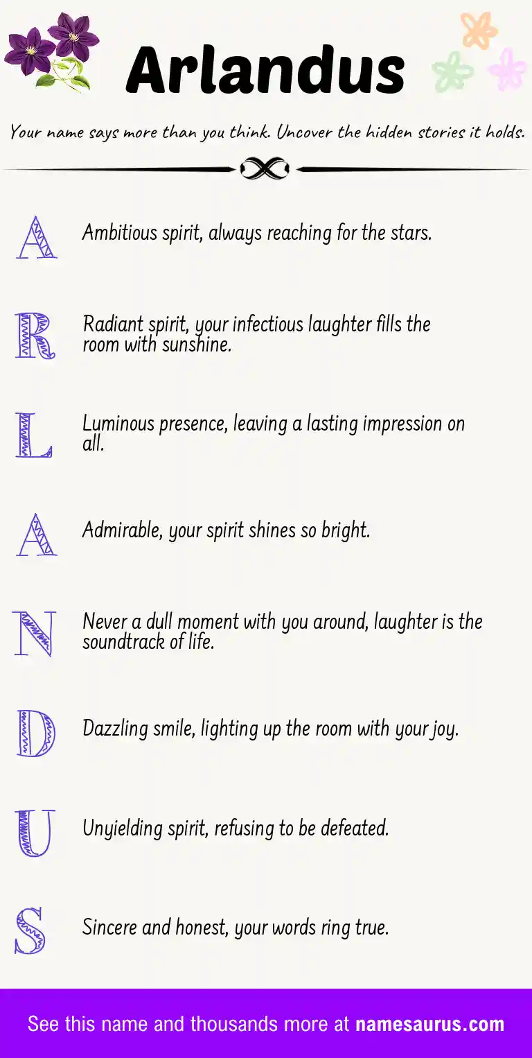 Acrostic poem about Arlandus.