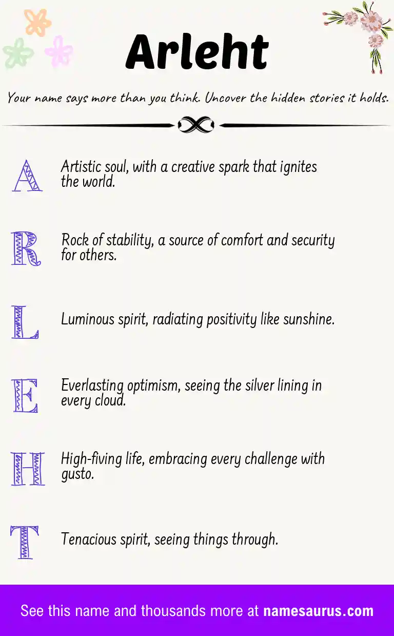 Acrostic poem about Arleht.