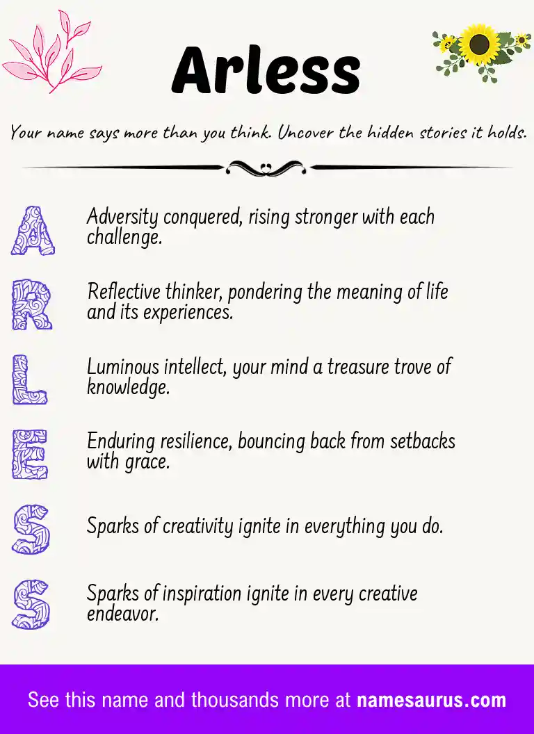 Acrostic poem about Arless.