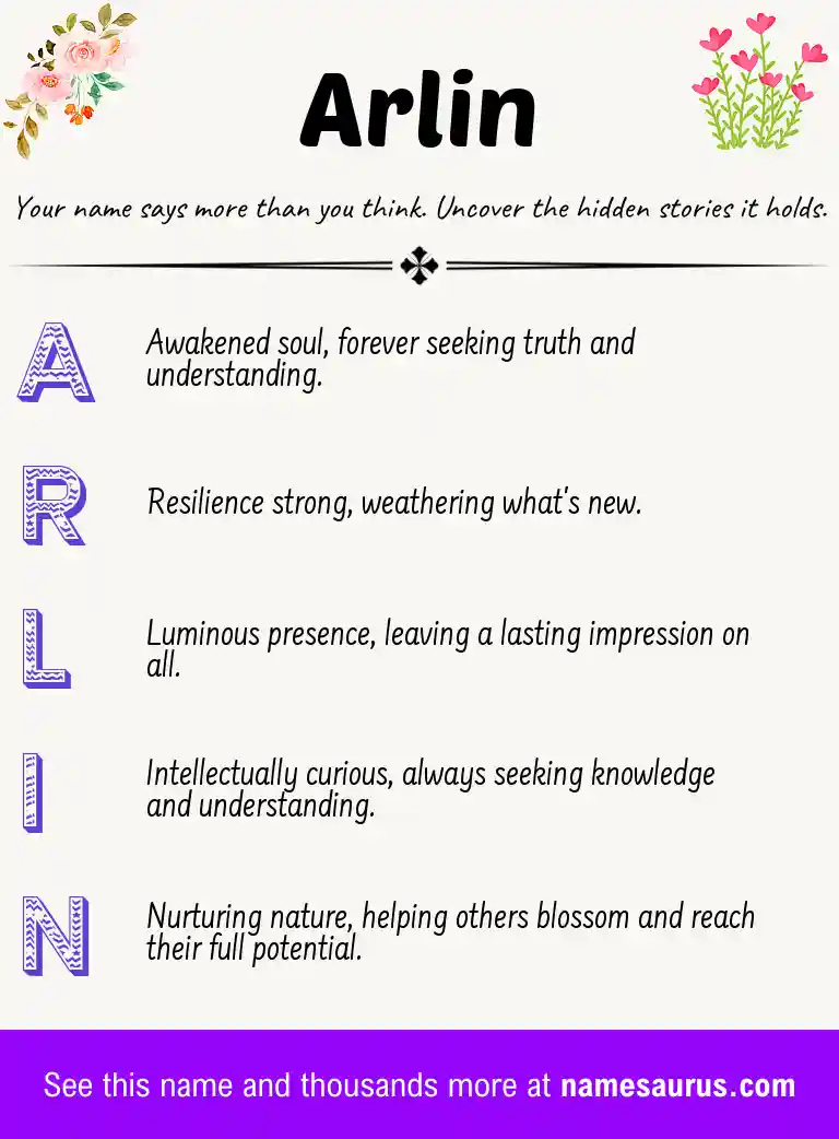 Acrostic poem about Arlin.