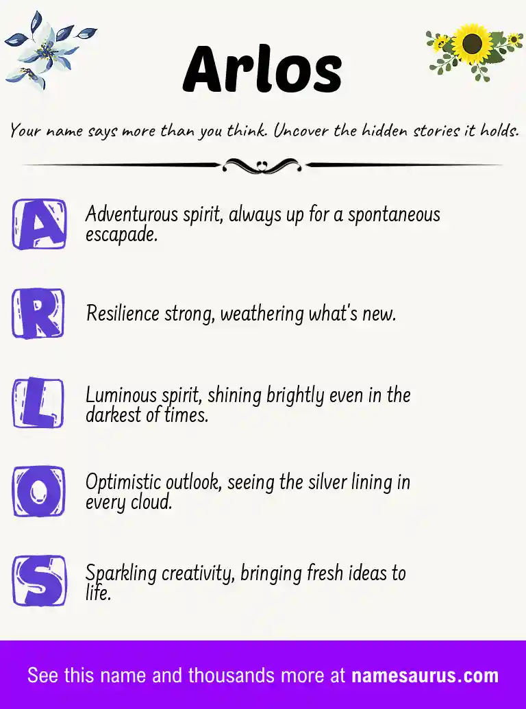 Acrostic poem about Arlos.