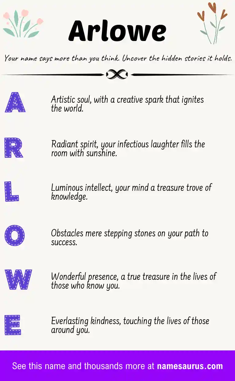 Acrostic poem about Arlowe.