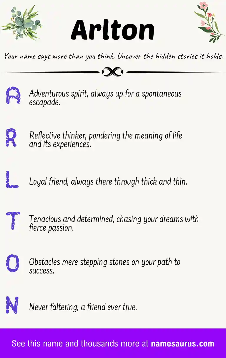 Acrostic poem about Arlton.