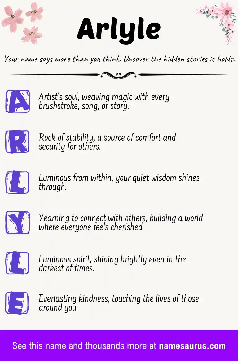Acrostic poem about Arlyle.
