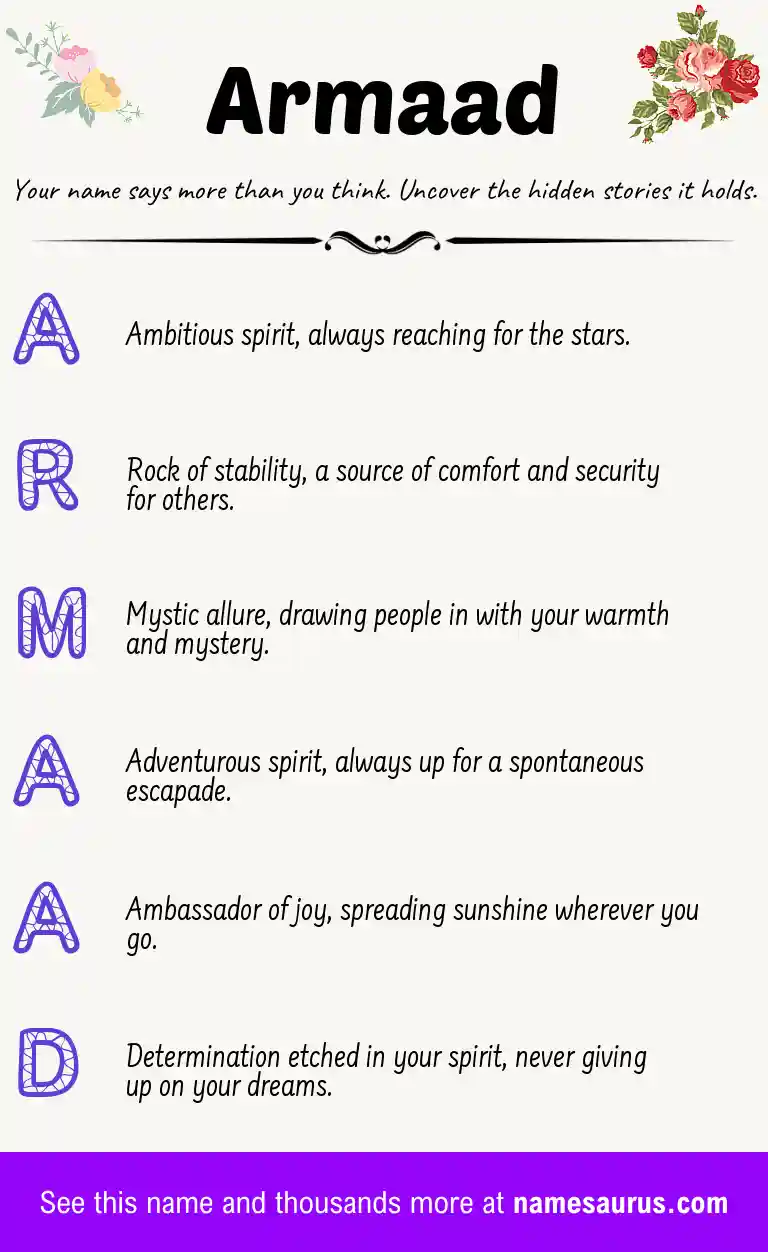 Acrostic poem about Armaad.