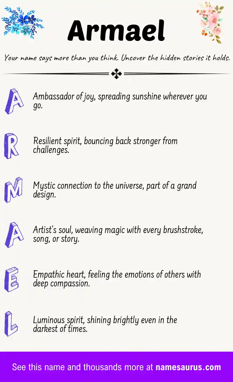 Acrostic poem about Armael.
