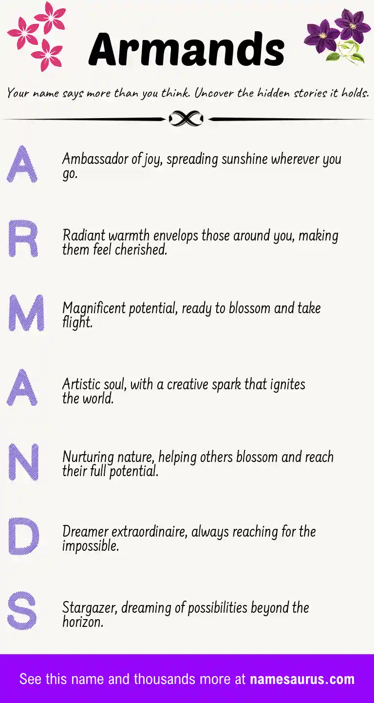 Acrostic poem about Armands.