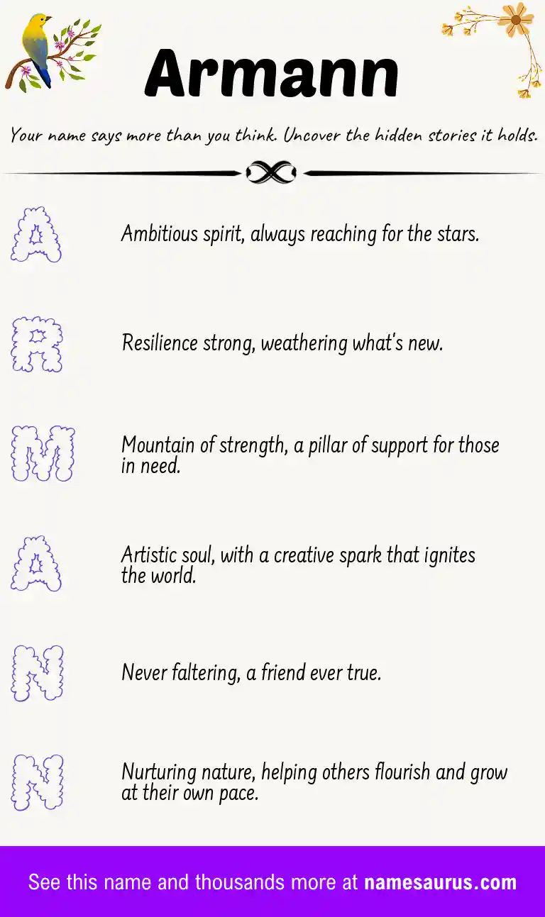 Acrostic poem about Armann.