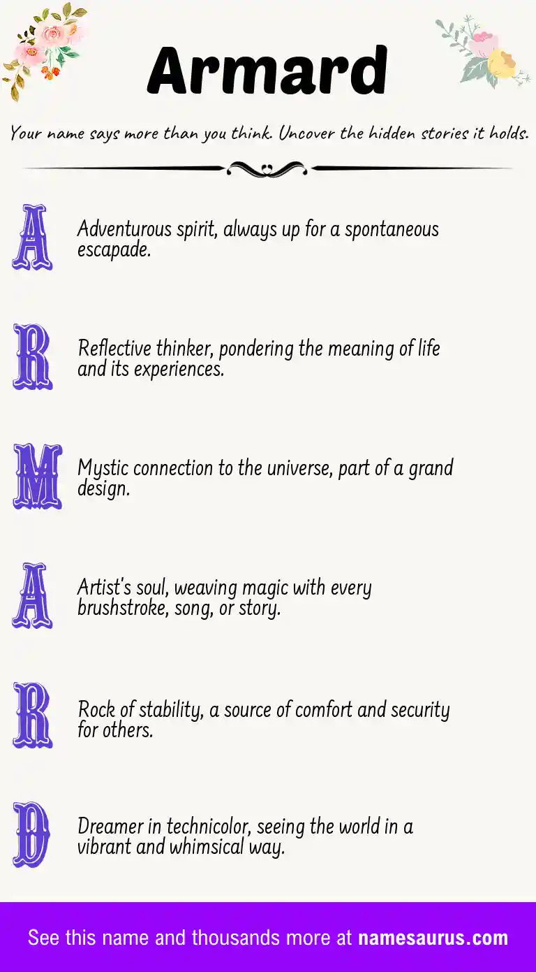 Acrostic poem about Armard.