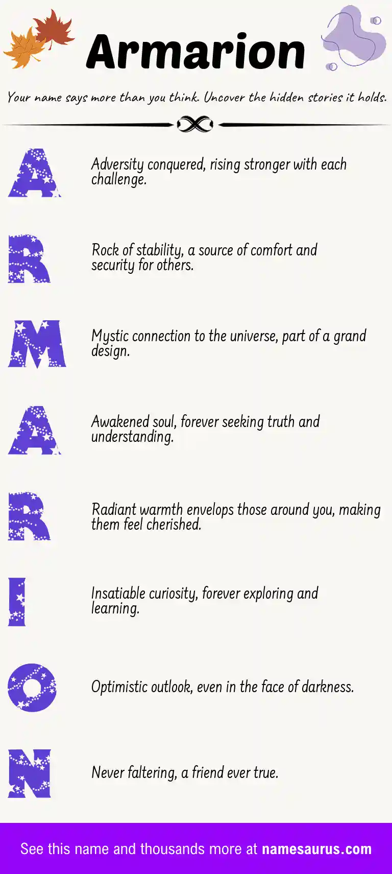 Acrostic poem about Armarion.