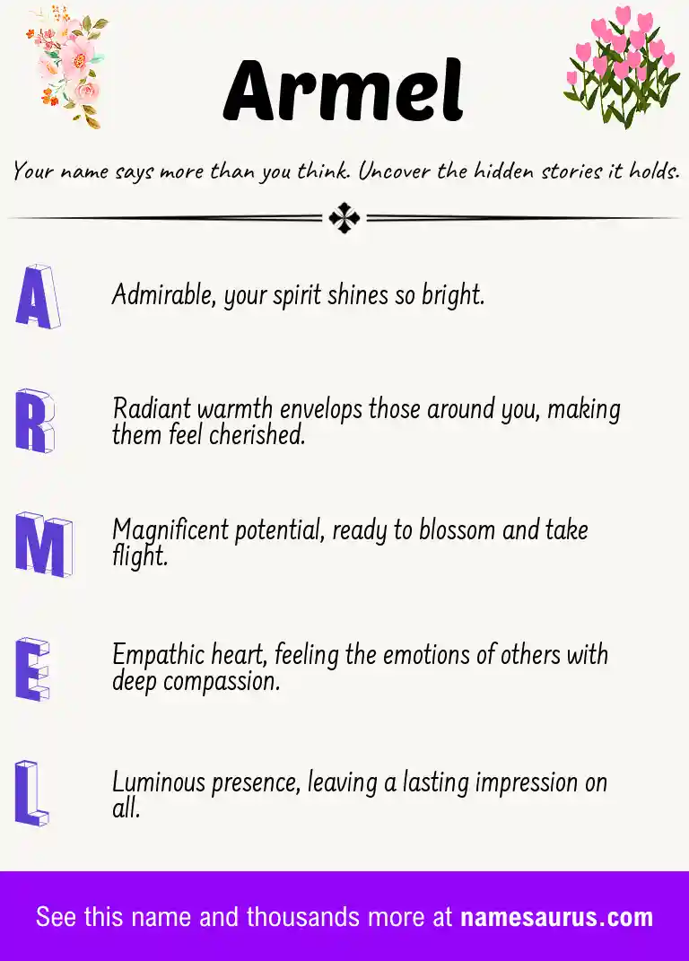 Acrostic poem about Armel.