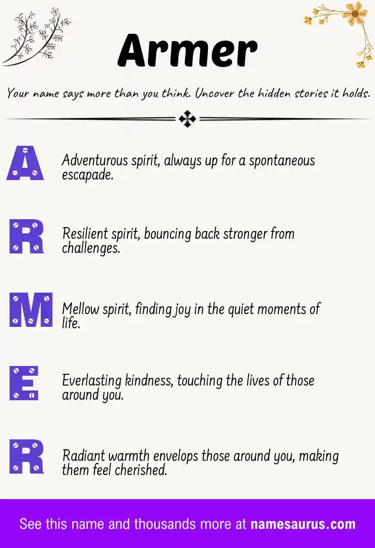 Acrostic poem about Armer.