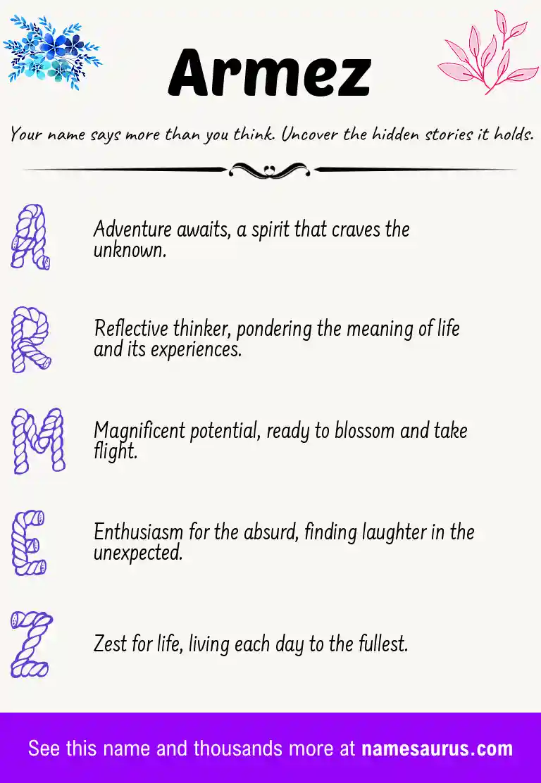 Acrostic poem about Armez.