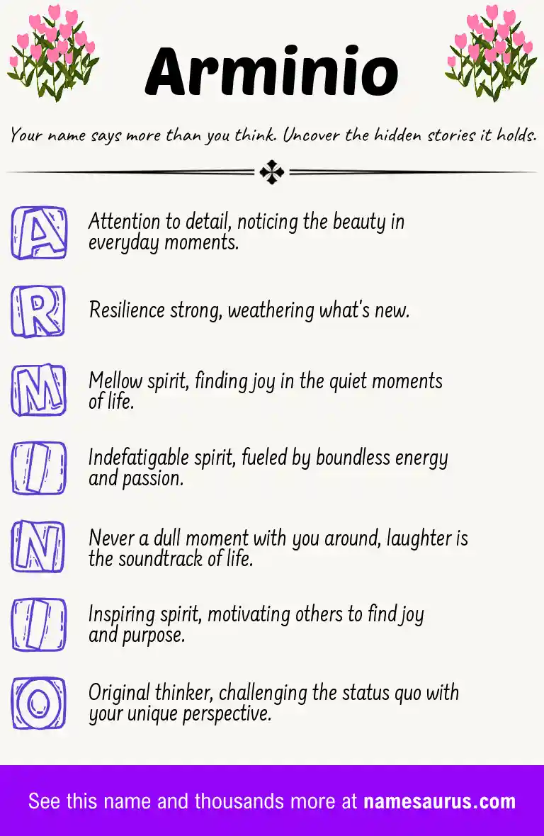 Acrostic poem about Arminio.
