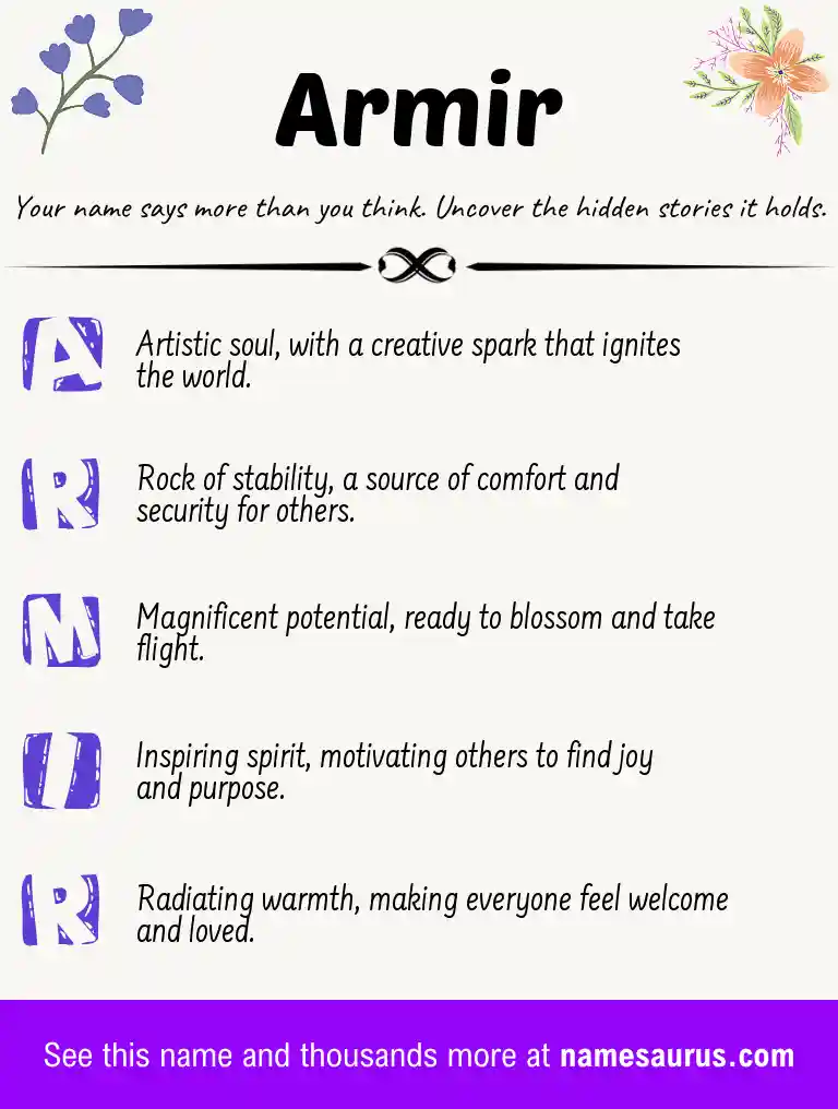 Acrostic poem about Armir.