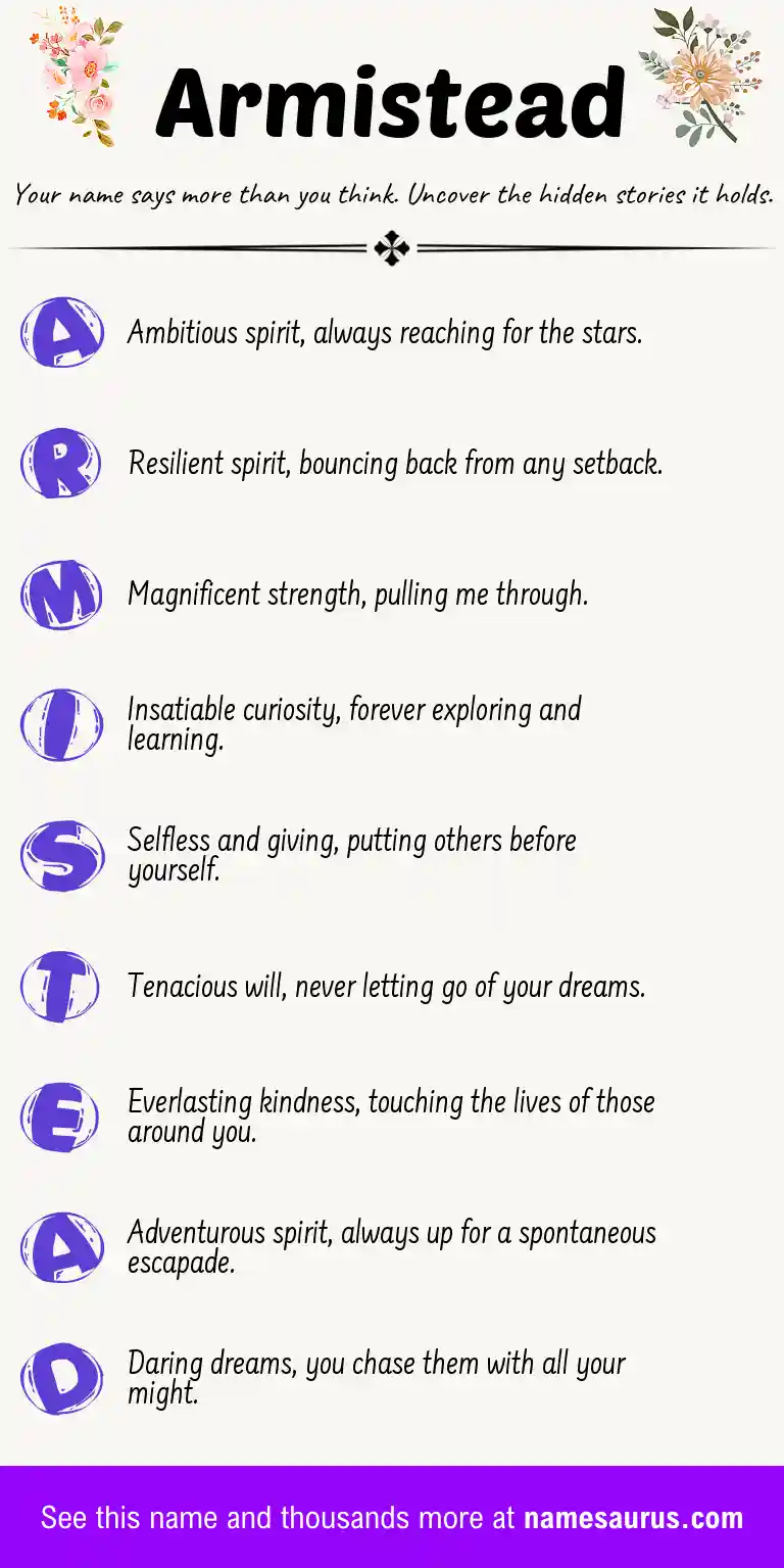 Acrostic poem about Armistead.