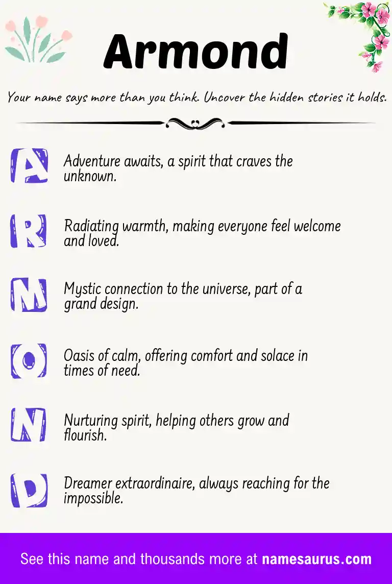 Acrostic poem about Armond.