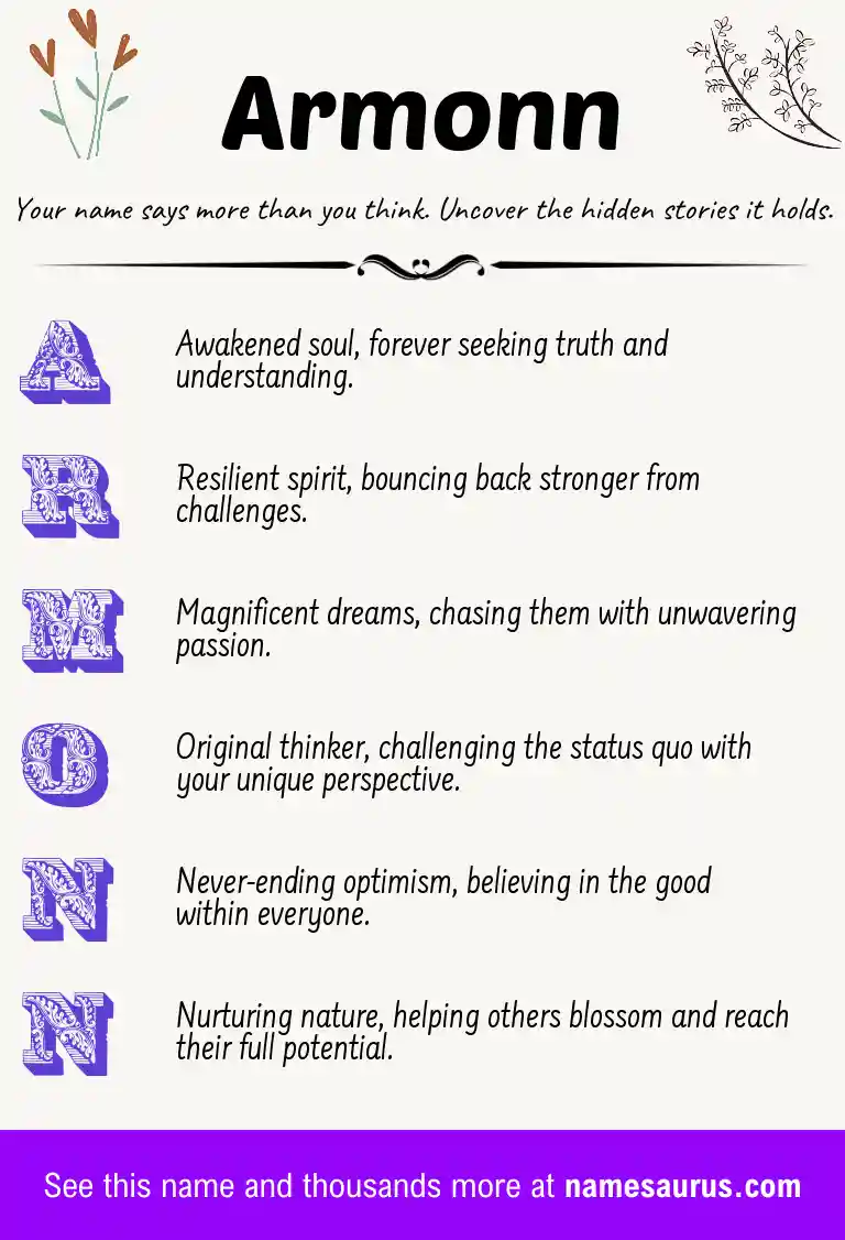 Acrostic poem about Armonn.