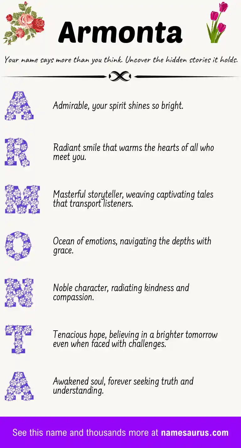 Acrostic poem about Armonta.