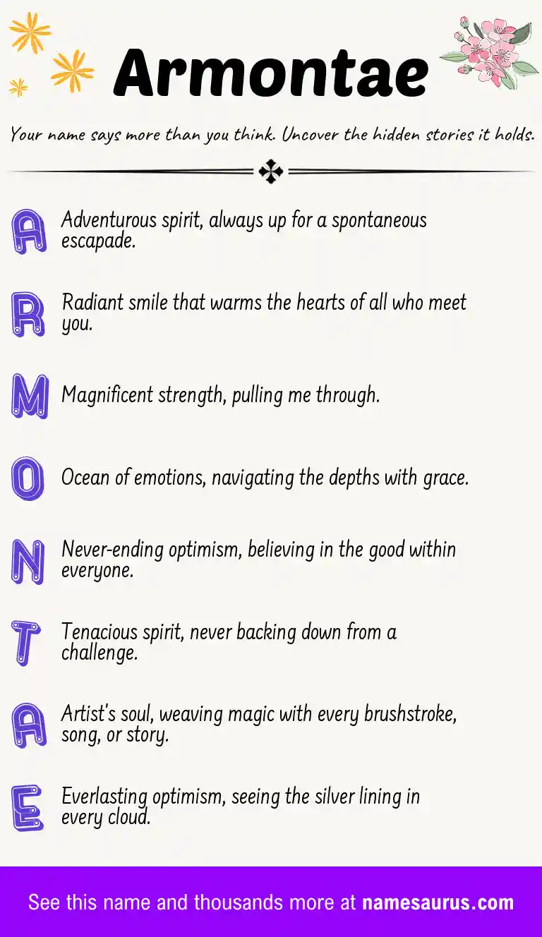 Acrostic poem about Armontae.