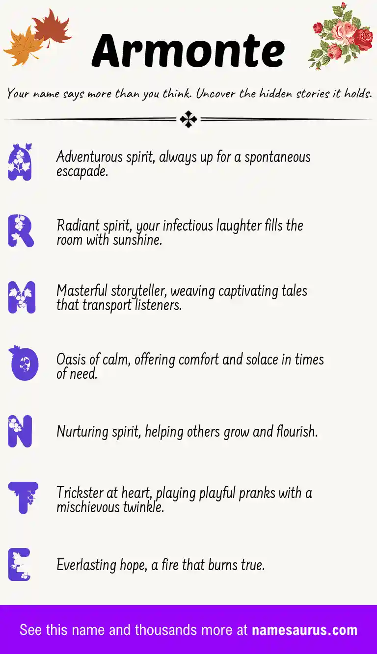 Acrostic poem about Armonte.