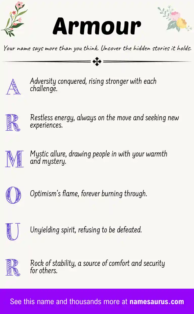 Acrostic poem about Armour.