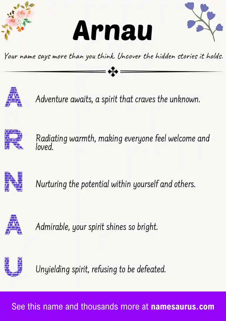 Acrostic poem about Arnau.