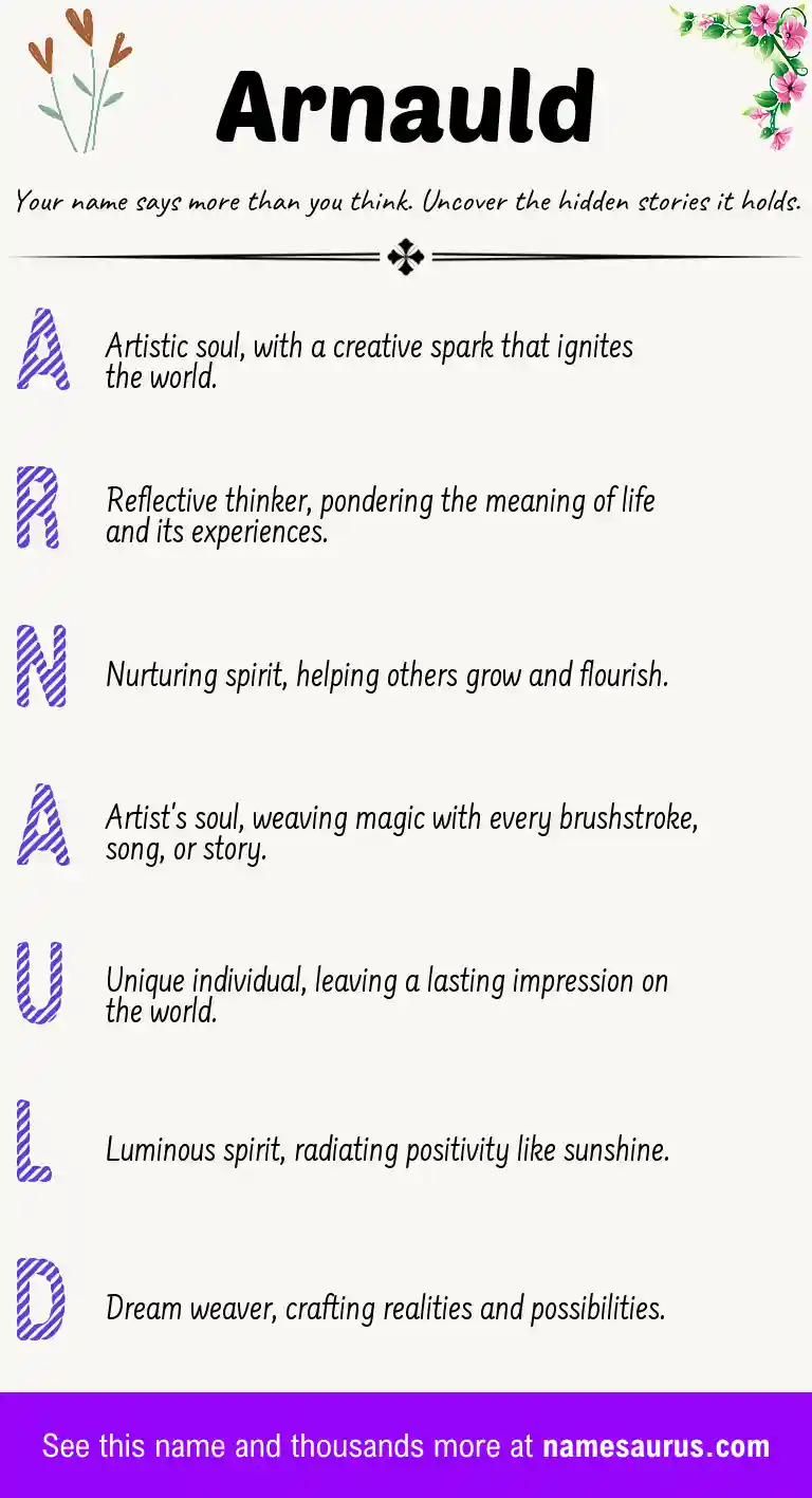 Acrostic poem about Arnauld.