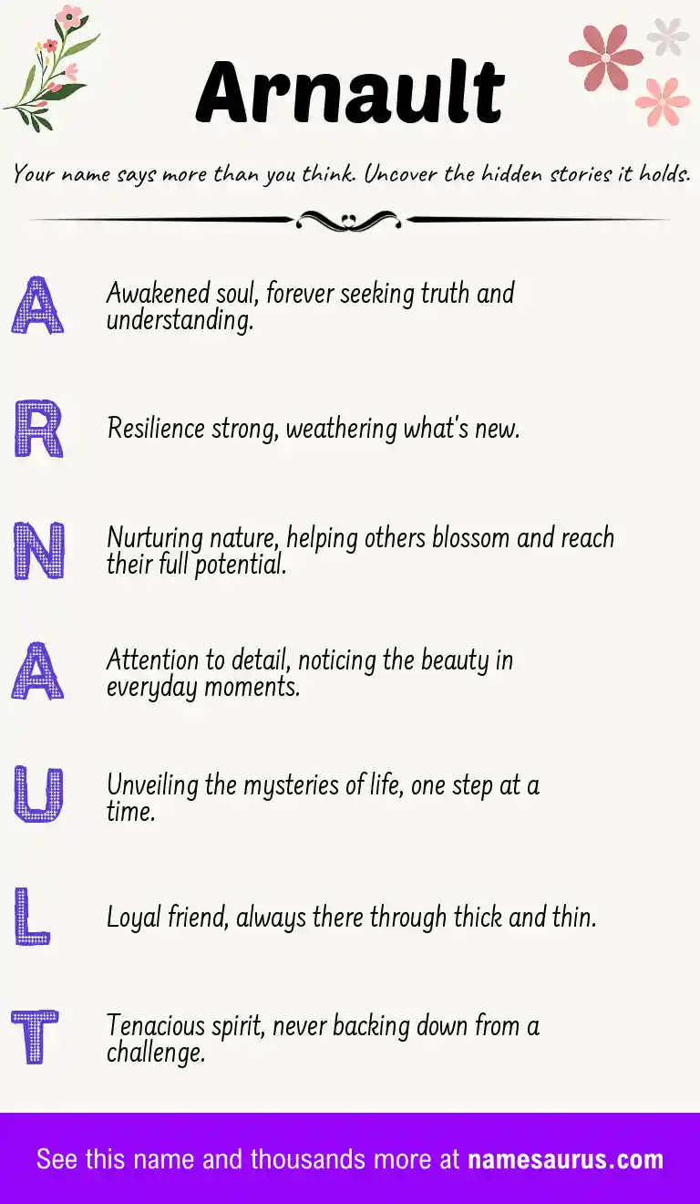 Acrostic poem about Arnault.