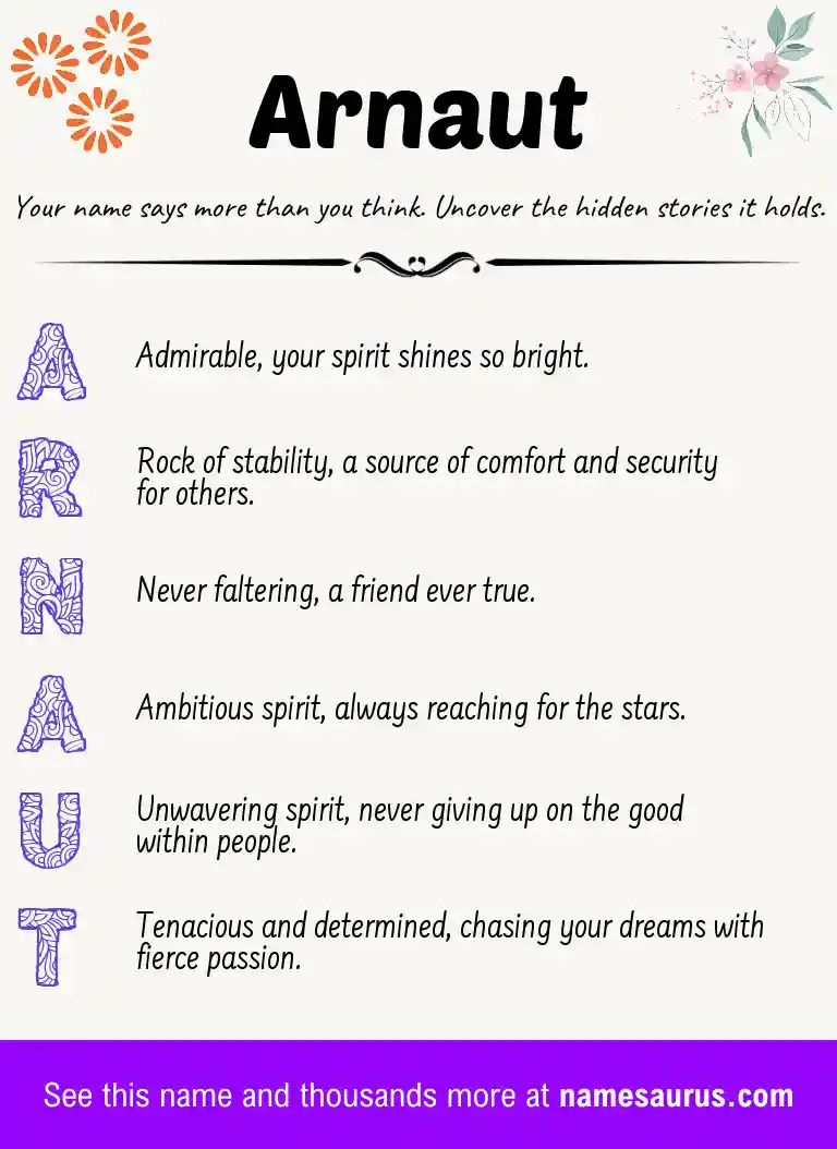 Acrostic poem about Arnaut.