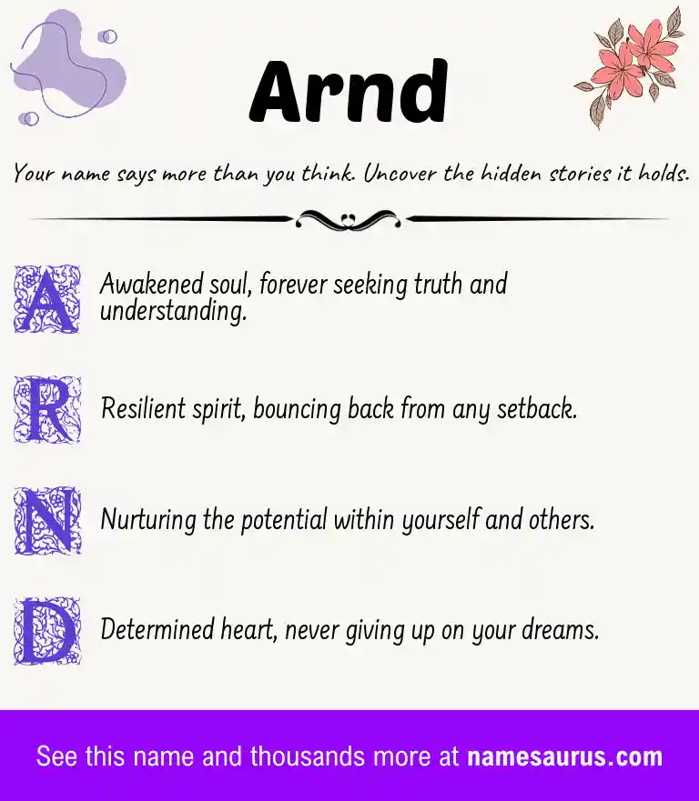 Acrostic poem about Arnd.