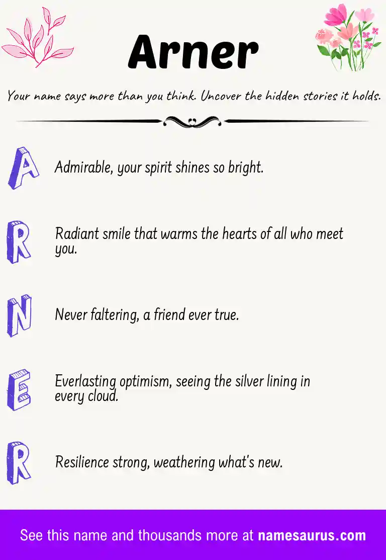 Acrostic poem about Arner.