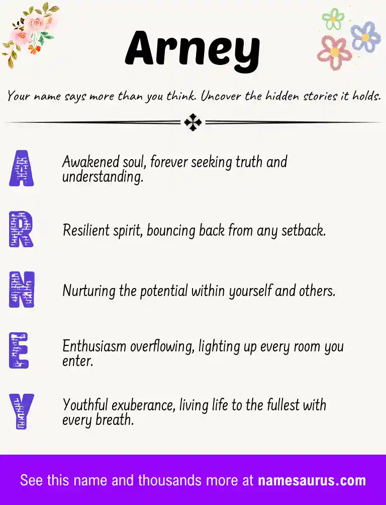 Acrostic poem about Arney.